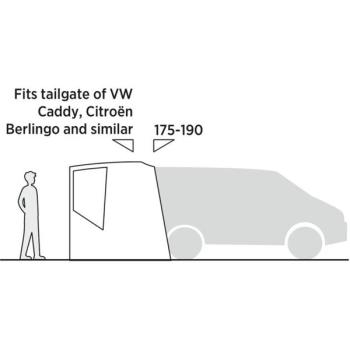 Easy Camp Heckzelt Krossbu Mini (grau, für Mini-Vans, Modell 2025)